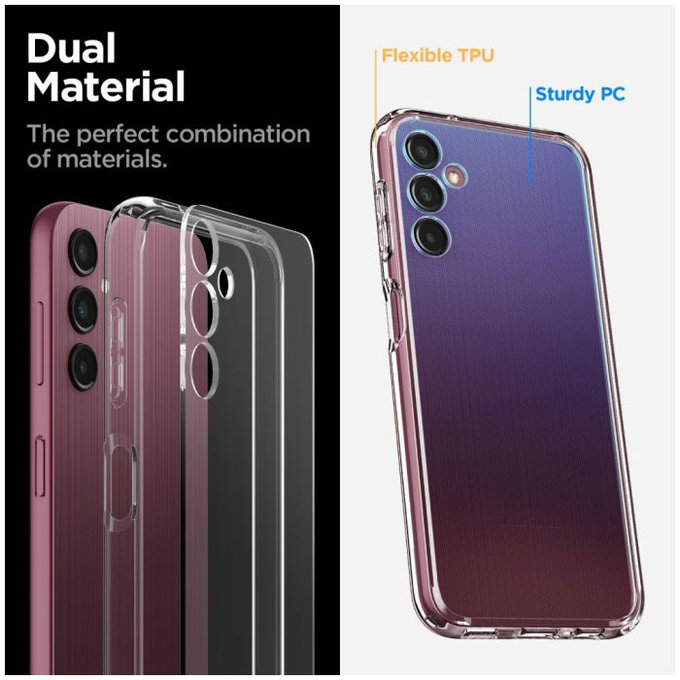 Spigen - Étui Liquid Air pour Samsung Galaxy A14 5G, Crystal Clear