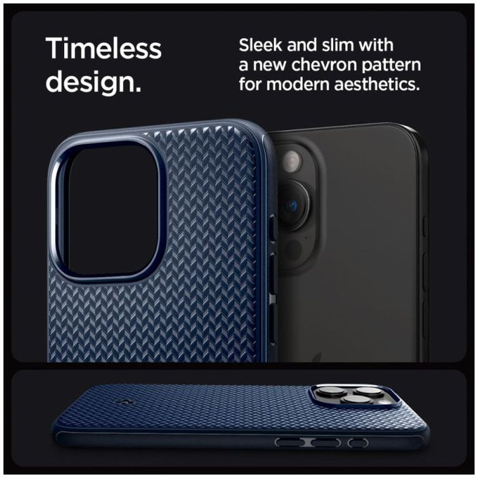 Spigen - Étui Mag Armor avec MagSafe pour iPhone 15 Pro Max, Navy Blue