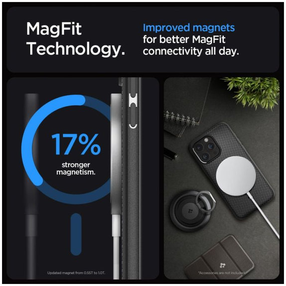 Spigen - Étui Mag Armor avec MagSafe pour iPhone 15 Pro, Matte Black