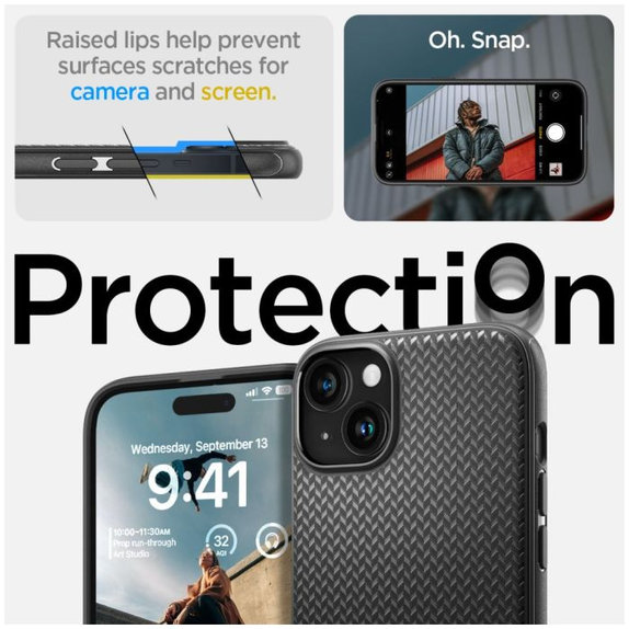 Spigen - Étui Mag Armor avec MagSafe pour iPhone 15, Matte Black