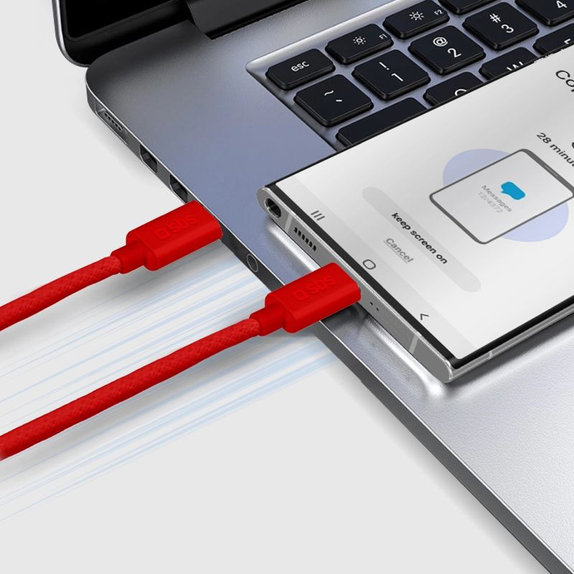SBS - Câble USB-C/USB-C, 60W, PD, 1.5m, rouge