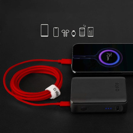 SBS - Câble USB-C/USB-C, 60W, PD, 1.5m, rouge