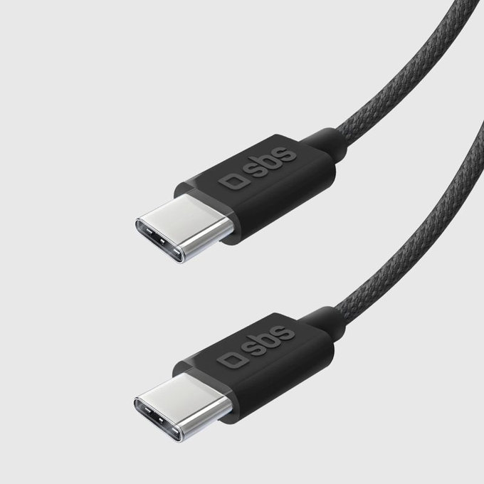 SBS - Câble USB-C/USB-C, 60W, PD, 1.5m, noir