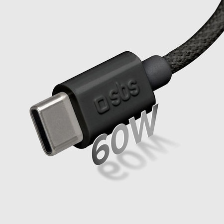 SBS - Câble USB-C/USB-C, 60W, PD, 1.5m, noir