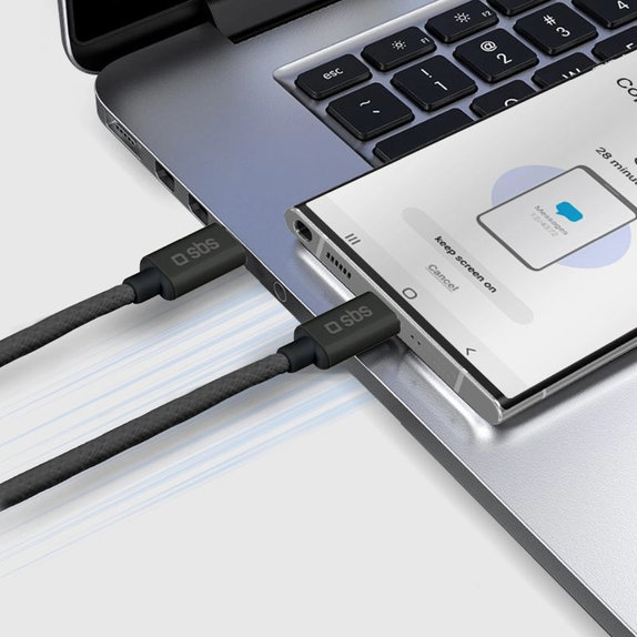 SBS - Câble USB-C/USB-C, 60W, PD, 1.5m, noir
