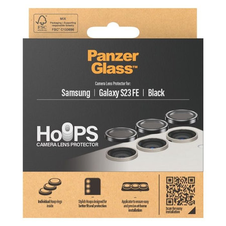 PanzerGlass - Couvercle de Protection d'Objectif d'Appareil Hoops pour Samsung Galaxy S23 FE, noir