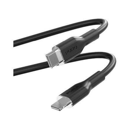 PURO - USB-C Cable / MFI Lightning, 12W, Soft, 1,5 m, noir