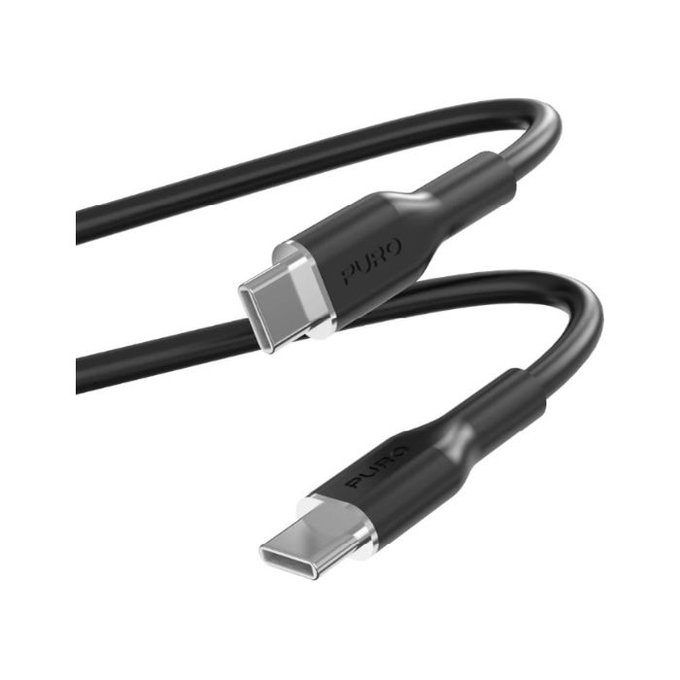 PURO - USB-C Cable / USB-C, 60W, Soft, 1,5 m, noir