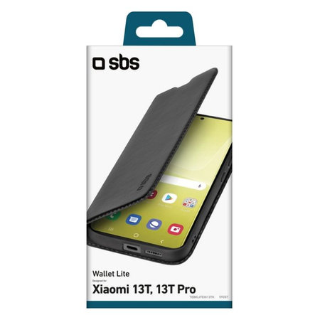 SBS - Étui Book Wallet Lite pour Xiaomi 13T et 13T Pro, noir