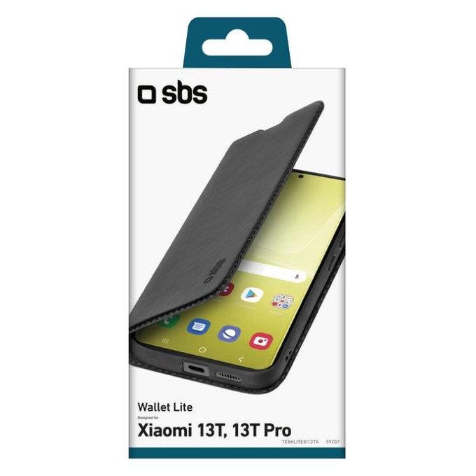 SBS - Étui Book Wallet Lite pour Xiaomi 13T et 13T Pro, noir
