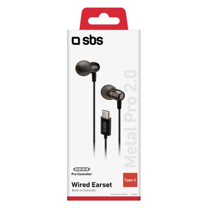 SBS - Écouteurs Metal Pro 2.0, USB-C, noir