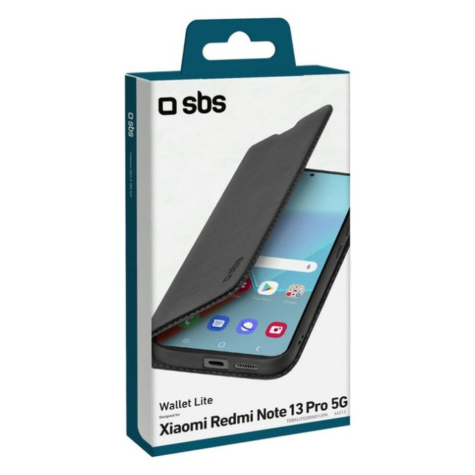 SBS - Étui Book Wallet Lite pour Xiaomi Redmi Note 13 Pro, noir