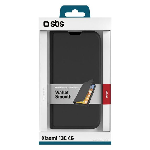 SBS - Étui Book Wallet Lite pour Xiaomi Redmi 13C, noir