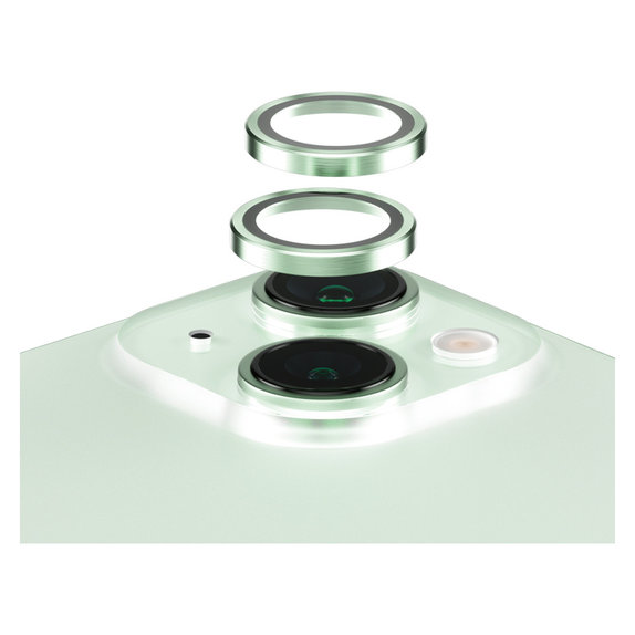 Protection d'objectif de caméra Hoops pour iPhone 15/15 Plus, Vert, PanzerGlass