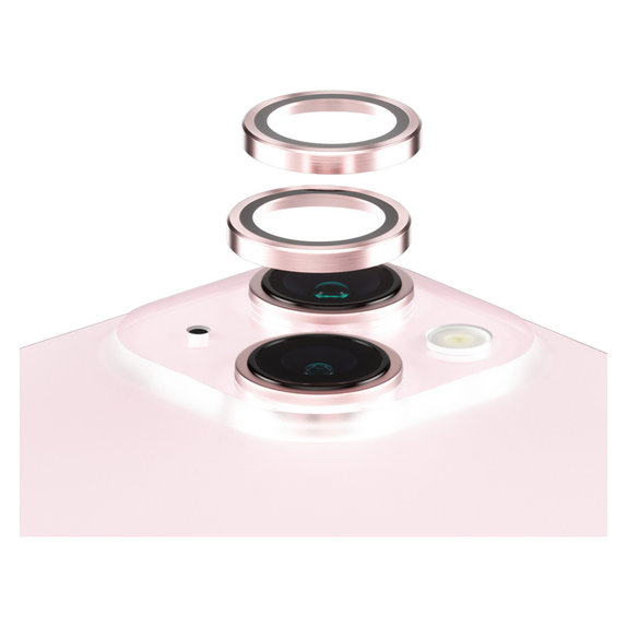 Protection d'objectif de caméra Hoops pour iPhone 15/15 Plus, Rose, PanzerGlass