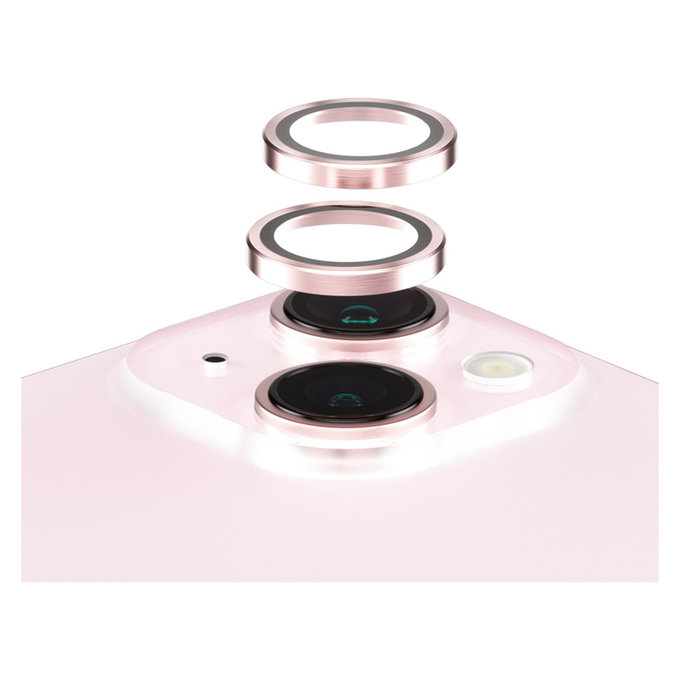 Protection d'objectif de caméra Hoops pour iPhone 15/15 Plus, Rose, PanzerGlass