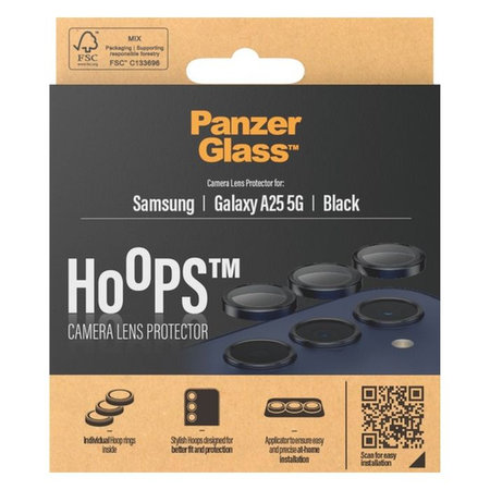 PanzerGlass - Couvercle de Protection d'Objectif d'Appareil Hoops pour Samsung Galaxy A25, noir