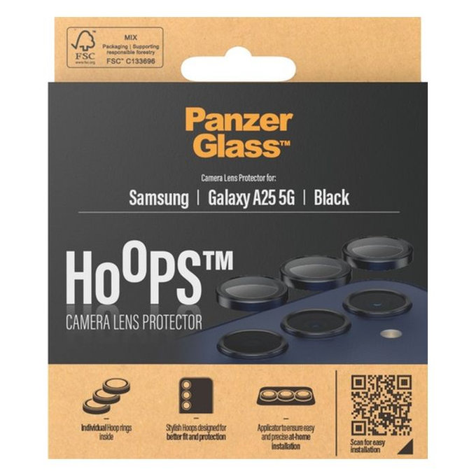 PanzerGlass - Couvercle de Protection d'Objectif d'Appareil Hoops pour Samsung Galaxy A25, noir