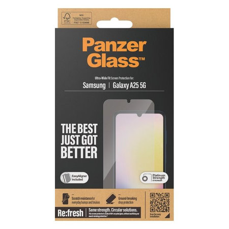 PanzerGlass - Verre Trempé Re:fresh UWF avec l'applicateur pour Samsung Galaxy A25 5G, noir