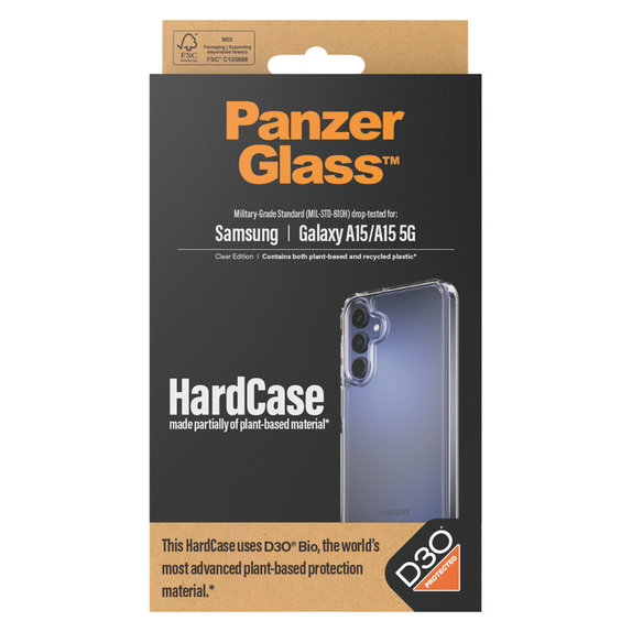 Étui HardCase D3O pour Samsung Galaxy A15/A15 5G, Transparent, PanzerGlass