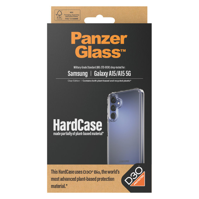 Étui HardCase D3O pour Samsung Galaxy A15/A15 5G, Transparent, PanzerGlass