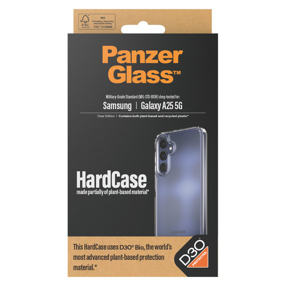 Étui HardCase D3O pour Samsung Galaxy A25 5G, Transparent, PanzerGlass