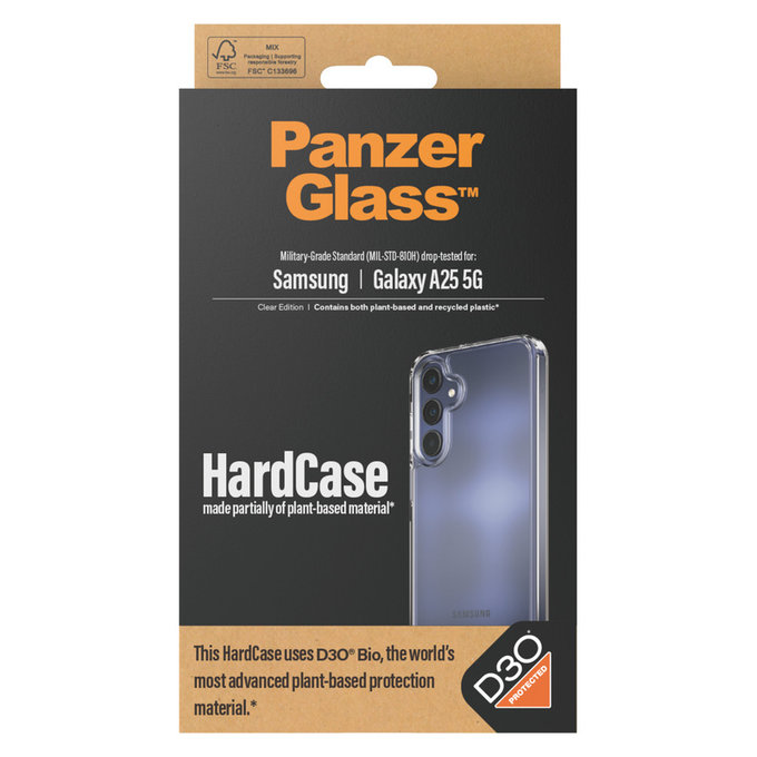 Étui HardCase D3O pour Samsung Galaxy A25 5G, Transparent, PanzerGlass