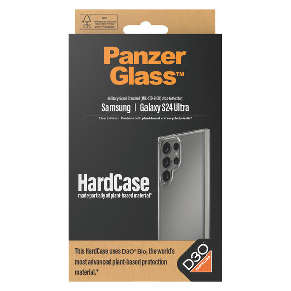 Étui HardCase D3O pour Samsung Galaxy S24 Ultra, Transparent, PanzerGlass