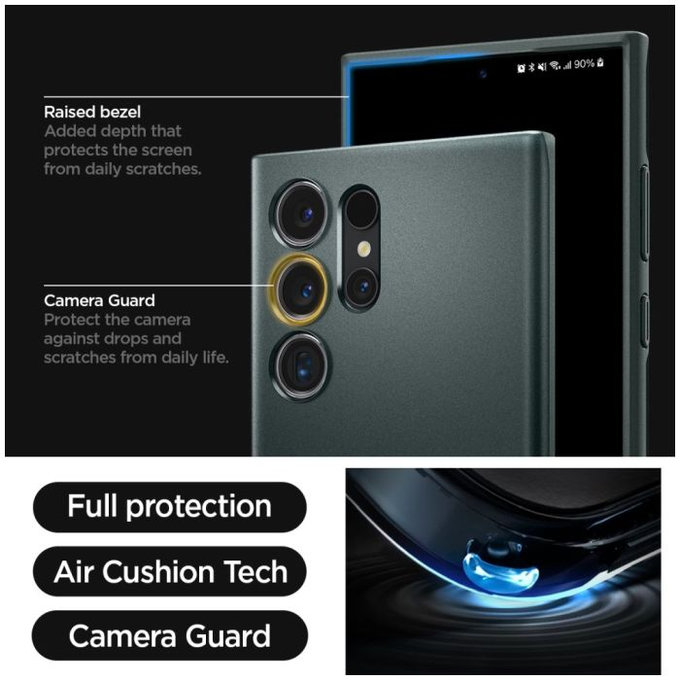 Spigen - Étui Thin Fit pour Samsung Galaxy S24 Ultra, Abyss Green