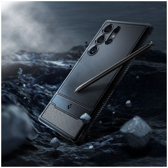 Spigen - Étui Rugged Armor pour Samsung Galaxy S24 Ultra, Matte Black