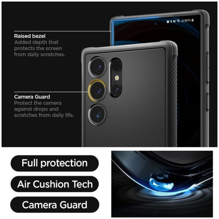 Spigen - Étui Rugged Armor pour Samsung Galaxy S24 Ultra, Matte Black