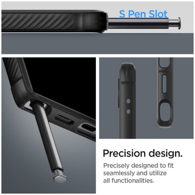 Spigen - Étui Rugged Armor pour Samsung Galaxy S24 Ultra, Matte Black