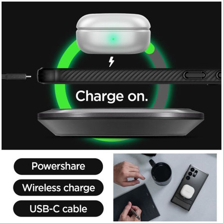 Spigen - Étui Rugged Armor pour Samsung Galaxy S24 Ultra, Matte Black