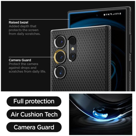 Spigen - Étui Liquid Air pour Samsung Galaxy S24 Ultra, Matte Black
