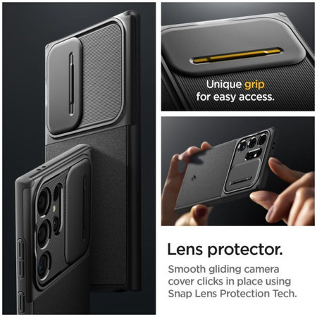 Spigen - Étui Optik Armor pour Samsung Galaxy S24 Ultra, noir