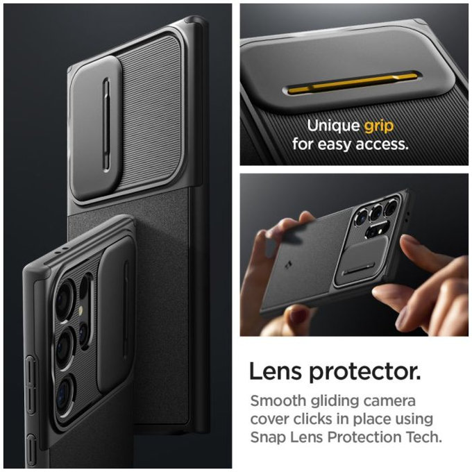 Spigen - Étui Optik Armor pour Samsung Galaxy S24 Ultra, noir