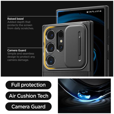 Spigen - Étui Optik Armor pour Samsung Galaxy S24 Ultra, noir