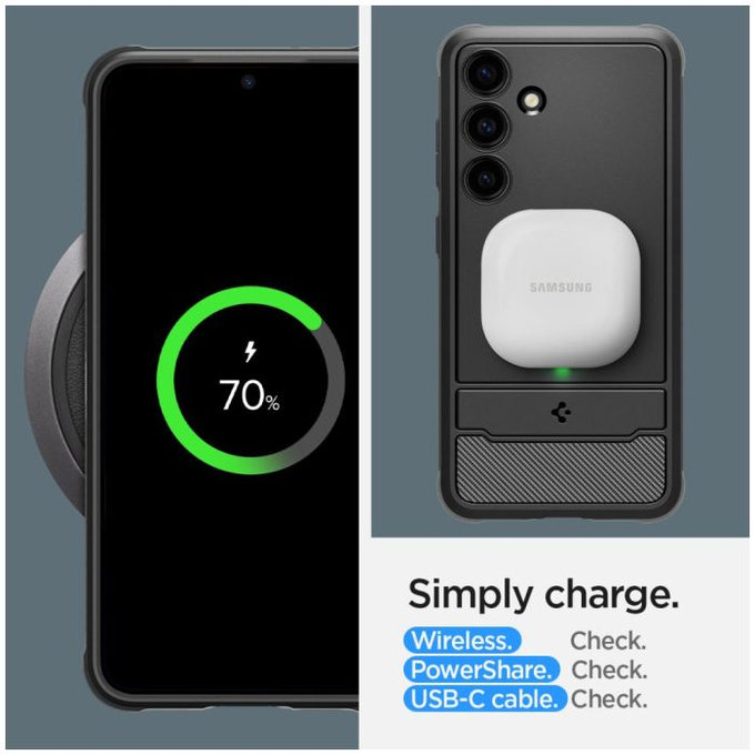 Spigen - Étui Rugged Armor pour Samsung Galaxy S24+, Matte Black