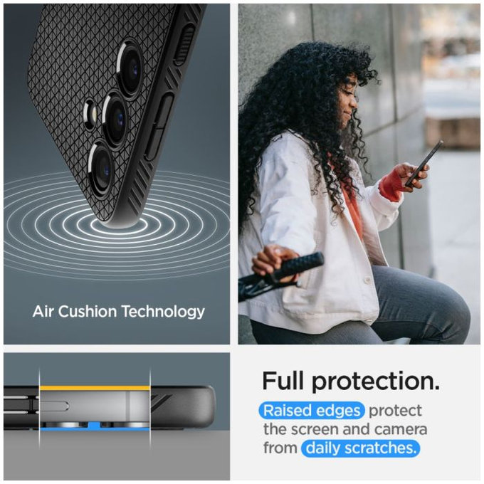 Spigen - Étui Liquid Air pour Samsung Galaxy S24+, Matte Black