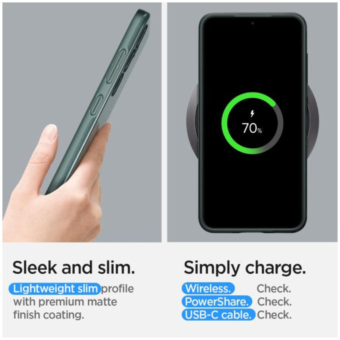 Spigen - Étui Thin Fit pour Samsung Galaxy S24, Abyss Green