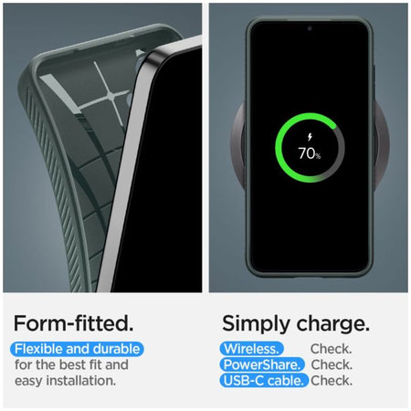 Spigen - Étui Liquid Air pour Samsung Galaxy S24, Abyss Green