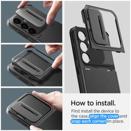 Spigen - Étui Optik Armor pour Samsung Galaxy S24, noir