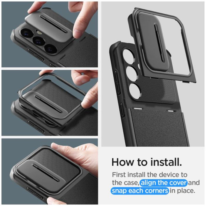 Spigen - Étui Optik Armor pour Samsung Galaxy S24, noir