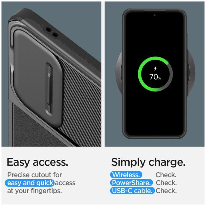 Spigen - Étui Optik Armor pour Samsung Galaxy S24, noir
