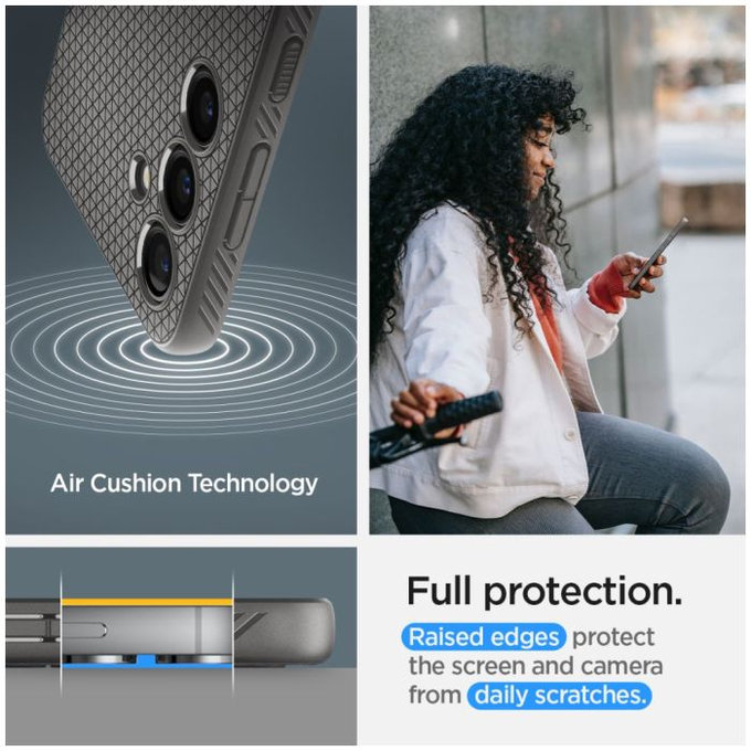 Spigen - Étui Liquid Air pour Samsung Galaxy S24, Granite Grey