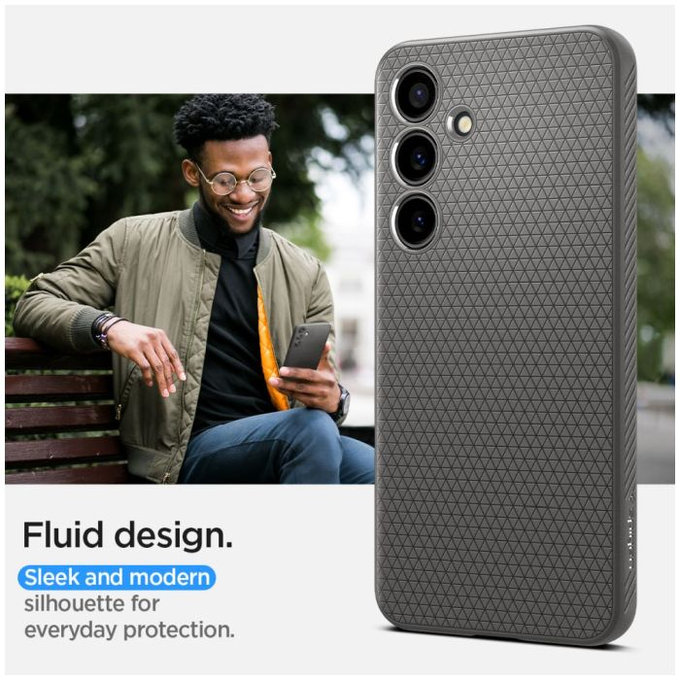 Spigen - Étui Liquid Air pour Samsung Galaxy S24, Granite Grey