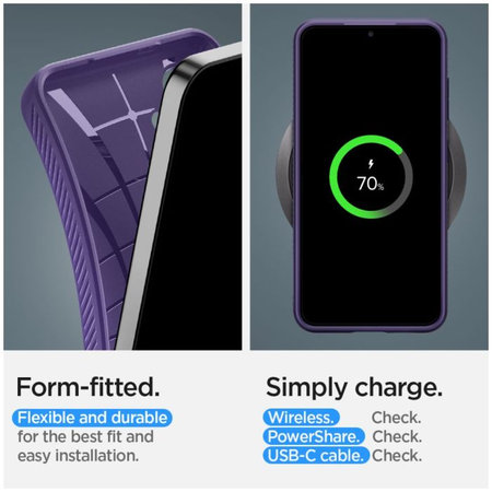 Spigen - Étui Liquid Air pour Samsung Galaxy S24, Deep Purple