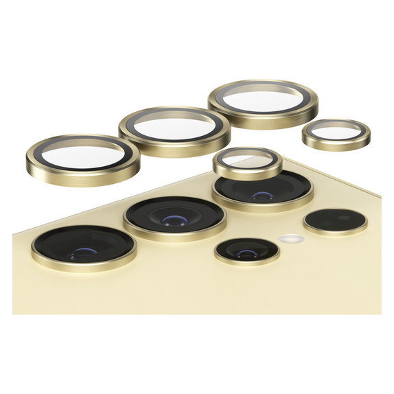 Protection d'objectif de caméra Hoops pour Samsung Galaxy S24 Ultra, Jaune, PanzerGlass