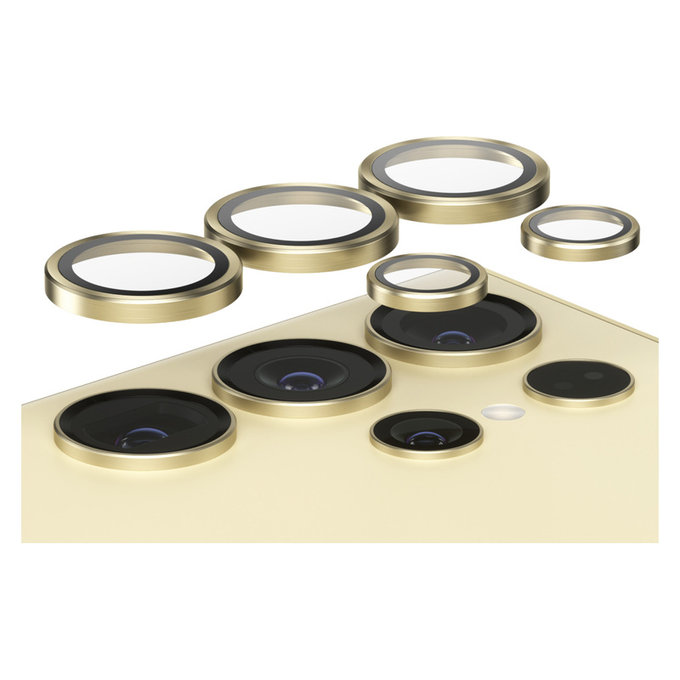 Protection d'objectif de caméra Hoops pour Samsung Galaxy S24 Ultra, Jaune, PanzerGlass