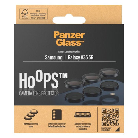 PanzerGlass - Couvercle de Protection d'Objectif d'Appareil Hoops pour Samsung Galaxy A35, noir